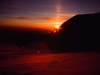 Zachód słońca w czasie zejścia z Przełęczy Denali do 17-tki, 13 VI 2008